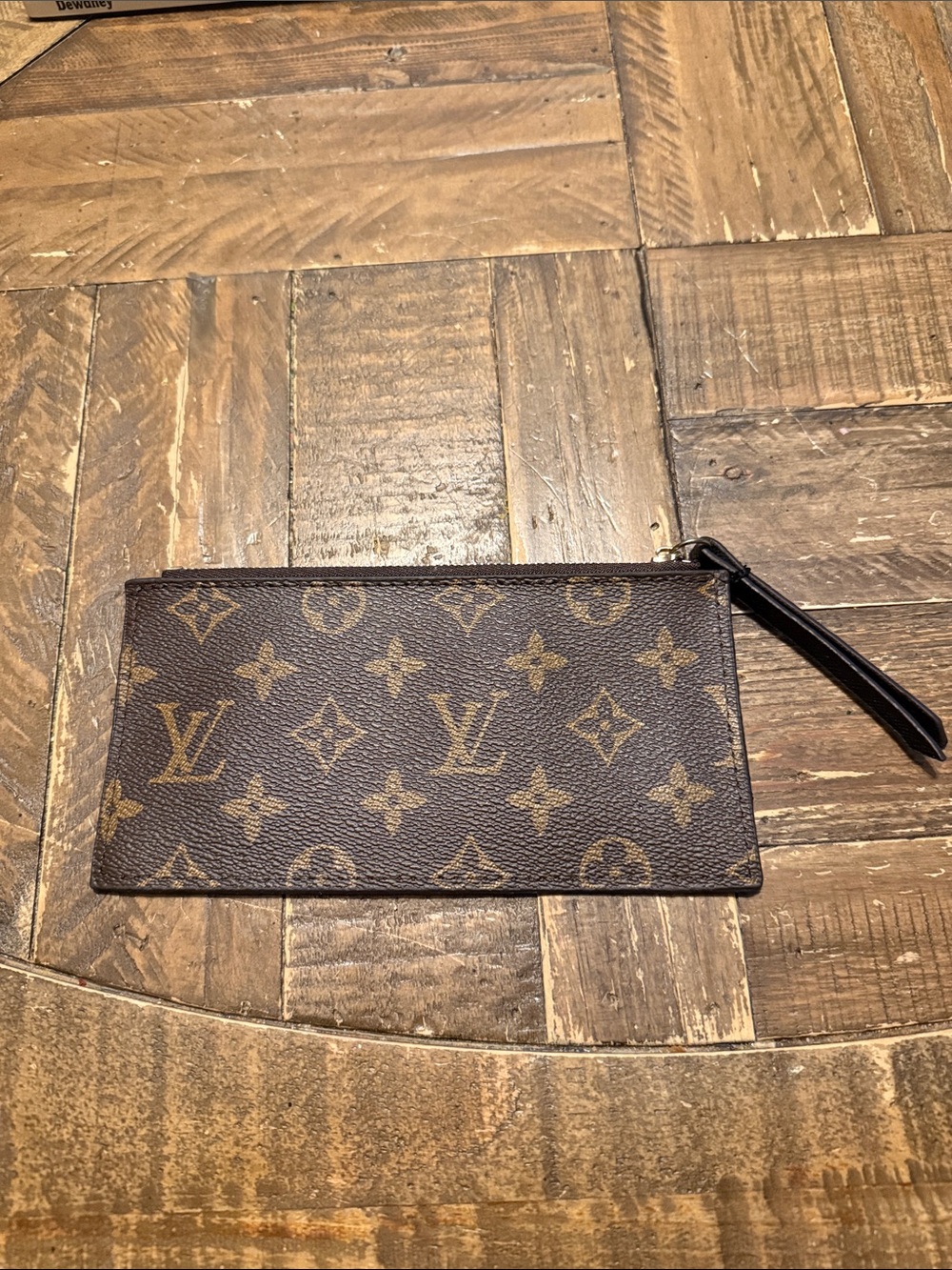 Louis Vuitton Monogram Canvas Wristlet in Brown and Gold